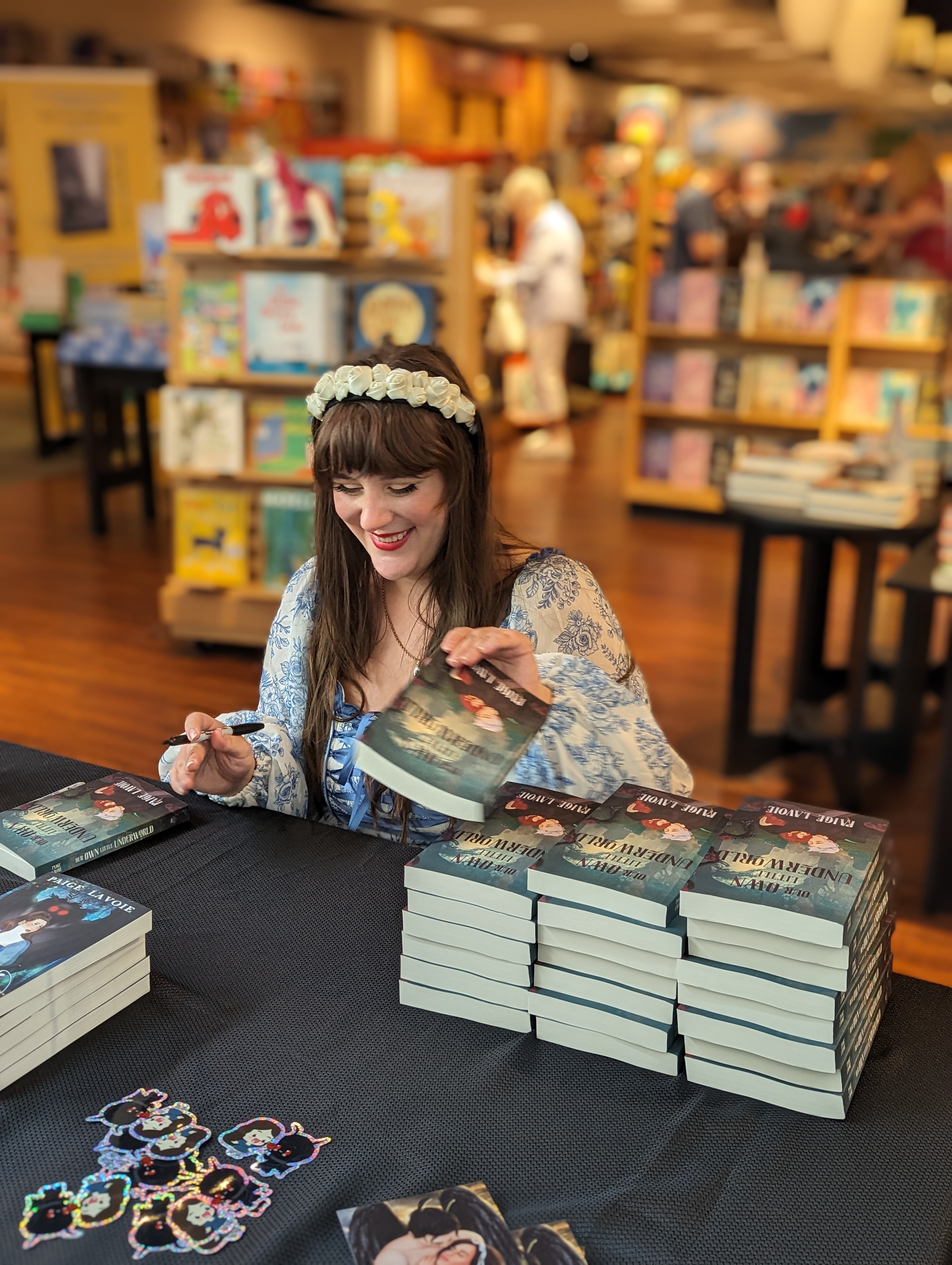 Paige Lavoie signing copies of Our Own Little Underworld at Barnes and Noble